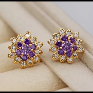 Gold Filled Amethyst Stud Earrings